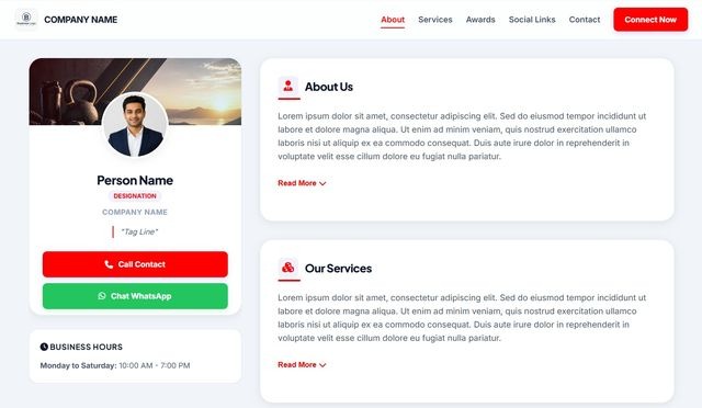 Mini website template 1